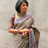 Veena Golden Pheasant Tussar Saree