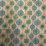 Veena Lattice Tussar Saree - Teal