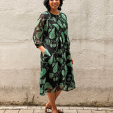 Pleated Chiffon Dress