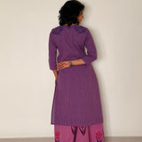 Elements Botanical Applique Kurta - Violet