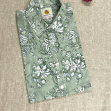 Pastel Green Floral Men's Shirt