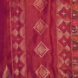 Metallic organza hand embroidered saree
