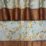 Maya Sakura Tussar Saree - Ice Blue