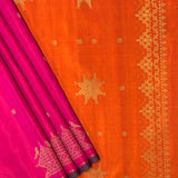 Vera Perching Parakeets Kanchipuram Silk Saree - Fuchsia