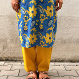 Blue Floral Applique Top