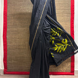 Handloom Ikat Silk Saree - Black