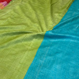 Veena Rainbow Tussar Saree - White