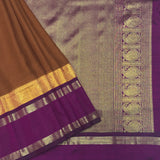 Mishrita Twin Border Chiffon Saree - Brown, Violet and Mustard
