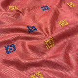 Tushara Zari Checks Tussar Saree - Peach