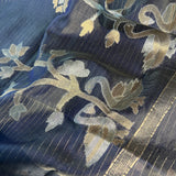 Zari striped handwoven organza saree