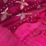 Sequinned floral matka organza saree