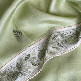 Tussar chikanwork saree