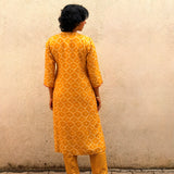 Yellow Bandhani Silk Coord Set