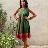 Kaleidoscope Montage Kanchi Cotton Dress - Olive