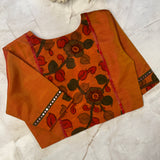 Orange Popsicle Kalamkari Applique Blouse