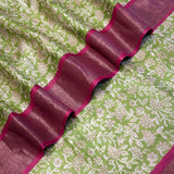 Maya Honeysuckle Tussar Saree - Green