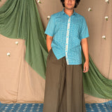 Flowerbed Bramble Embroidered Placket Shirt - Blue Sky