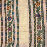 Kalpataru Twin Border Floral Kalamkari Saree - Black and Pink