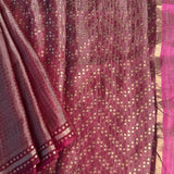 Metallic zari striped organza saree