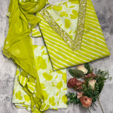 Lime leheriya cotton set