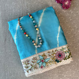 Hand embroidered shibori tussar saree