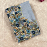 Tussar multicoloured hand embroidered blouse piece