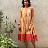 Kaleidoscope Montage Kanchi Cotton Dress - Sandalwood