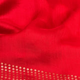 Sequinned Matka Silk Saree - Red