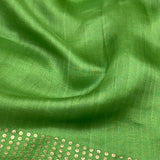 Sequinned Matka Silk Saree - Citron