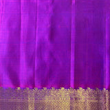 Mishrita Meenakari Border Chiffon Saree - Grey, Purple and Peacock Blue