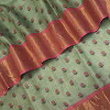 Maya Little Flowers Tussar Saree - Sage