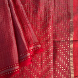 Metallic zari striped organza saree