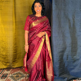 Vera Mayil Chakram Kanchi Silk Saree - Maroon