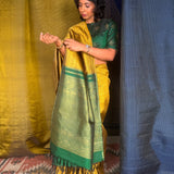 Sumangala Haathee Kanchi Silk Saree - Gold