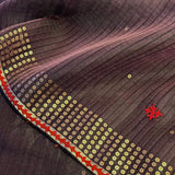 Metallic kutch embroidered organza saree