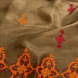 Tuhina Sage Green Kutch Embroidery Organza Saree