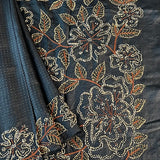 Tussar hand embroidered saree
