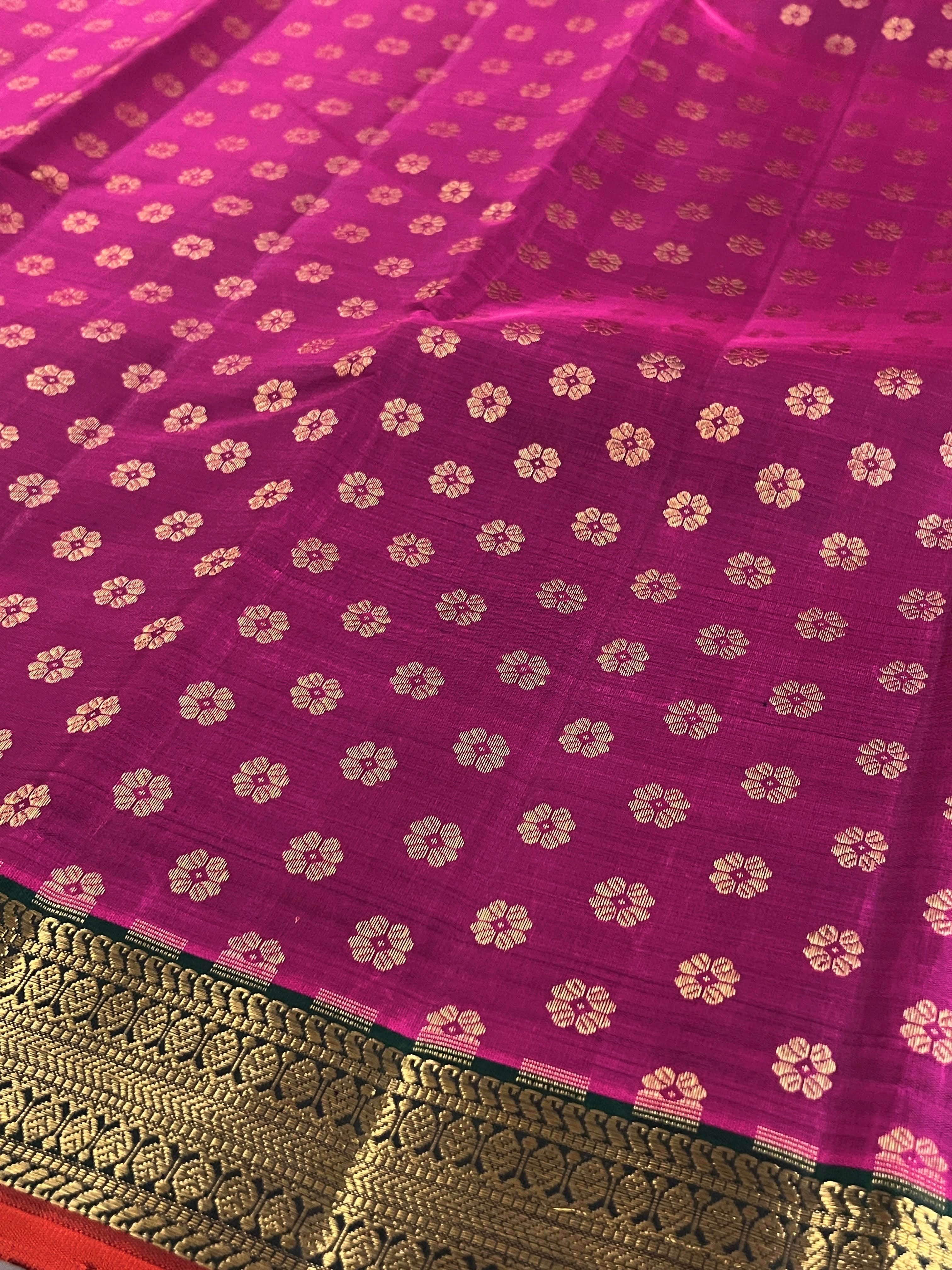 Sumangala meenakari Kanchipuram silk saree