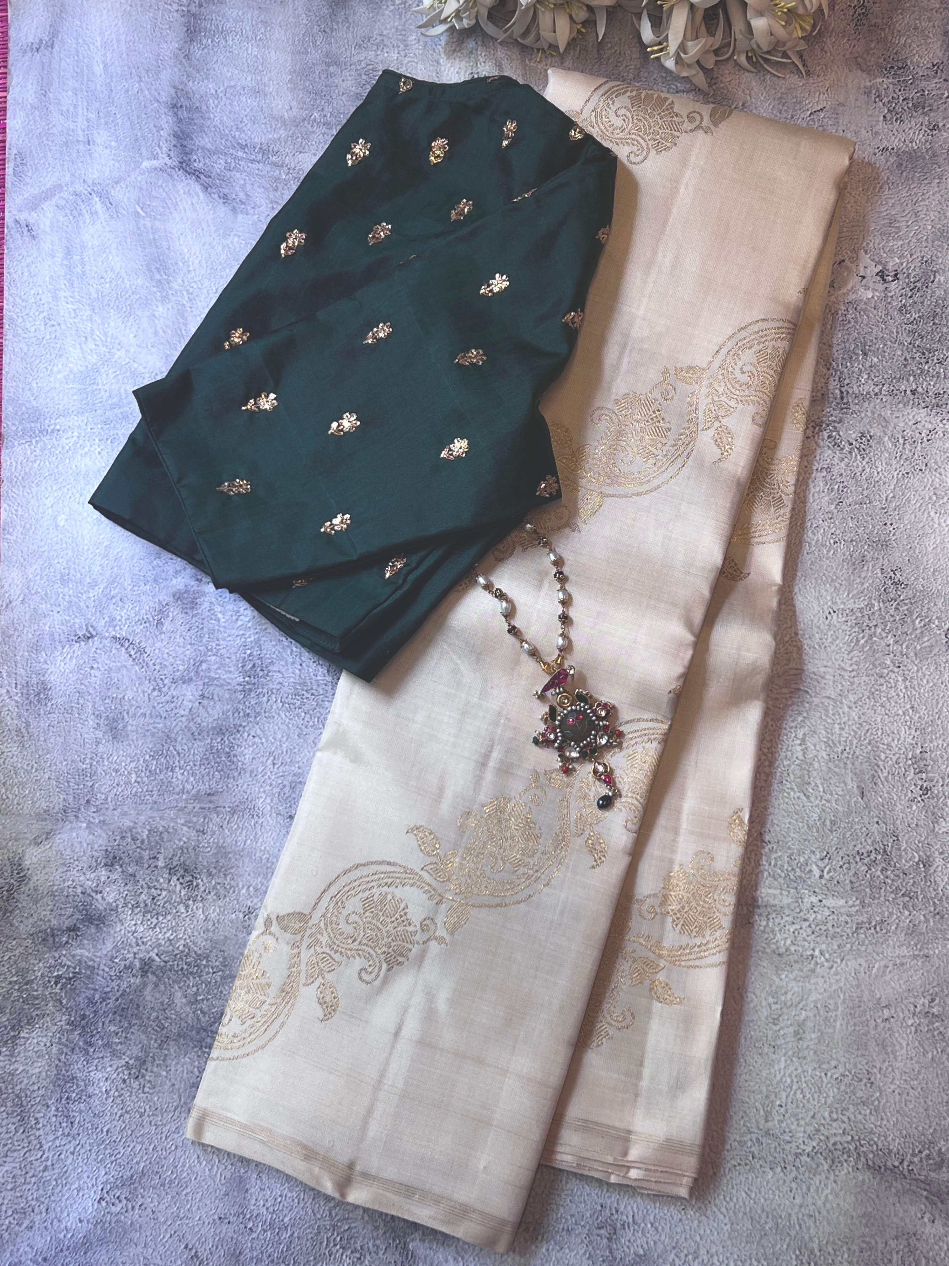 Vines Kanchipuram silk saree