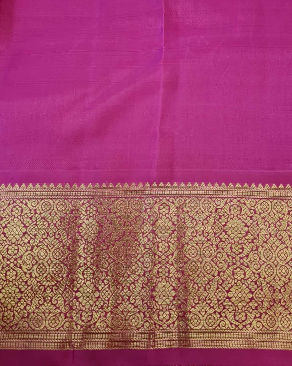 Haathee- Yellow and rani pink Kanchipuram silk (1)