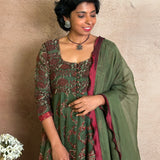Olive Kota Kalidar Set