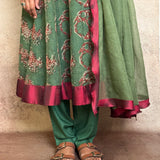 Olive Kota Kalidar Set