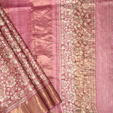 Maya White Rose Tussar Saree