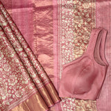 Maya White Rose Tussar Saree