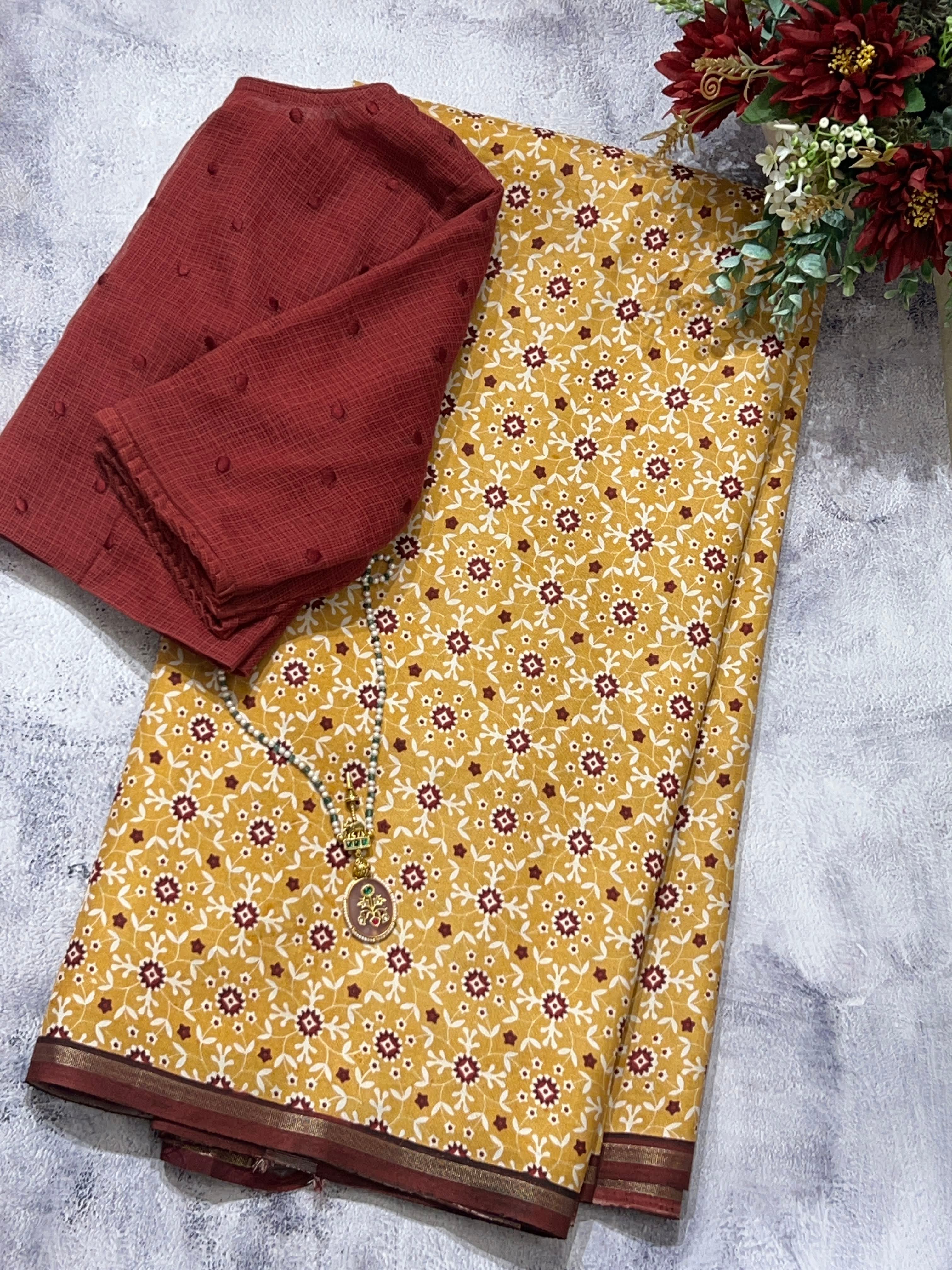 Mila athangudi print kanchi silk saree