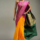 Ranya tricolour kanchipuram silk saree