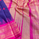 Kanchi cotton saree with silk border and Kutch embroidery