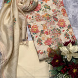 White peach floral chintz set