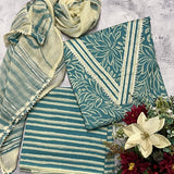 Blue stripe and floral cotton set