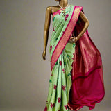 Mila korvai handprinted saree